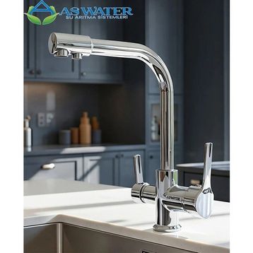 As Water Krom 3 Yollu Arıtma Bataryası Arıtma Musluğu Sıcak Soğuk ve Arıtma Suyu