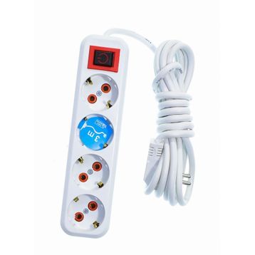 Asel 4'Lü 3 mt Led Anahtarlı Topraklı Grup Priz