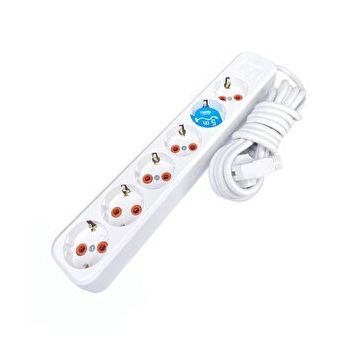 Asel ASL-100 0116 6'lı 5 Metre Topraklı Grup Priz