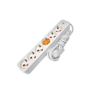 Asel Asl-200 0215 6'lı 3 Metre Grup Anahtarlı Priz