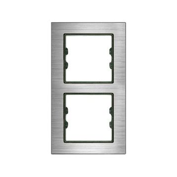 Asfir Schneider Asfora Serisine Özel İkili Gümüş Alüminyum Dikey Anahtar Priz Çerçevesi