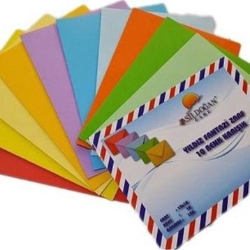 Asil 4'lü 13x18 cm 10 Renk Karışık Zarf