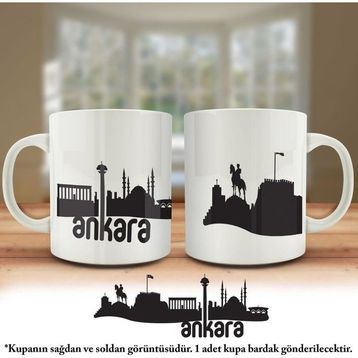 Asilmeydan Ankara Başkent Şehir Silueti Basklı Kupa