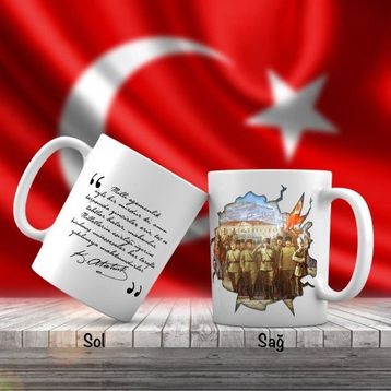 Asilmeydan Gazi Mustafa Kemal Atatürk Zafer Sözleri Kupa Bardak