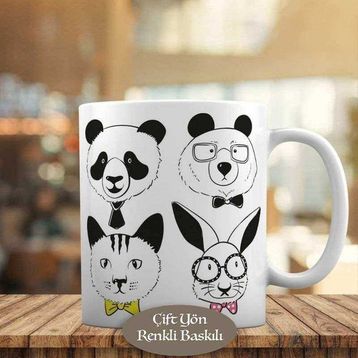 Asilmeydan Panda ve Sevimli Arkadaşları Baskılı Kupa