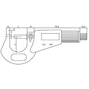 Asimeto AS-116 50-75 mm 0.01 mm Ölçek Dijital Dış Çap Mikrometresi