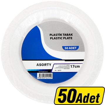 Asorty 17 CM 50'li Plastik Tabak