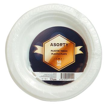 Asorty 17 CM 50'li Plastik Tabak