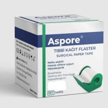 Aspore 2.5 cm x 5 mt Esnek Tıbbi Kağıt Flaster