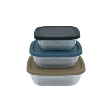 Asude ASD057 Maya Kare 3'lü Antrasit 500-900-1500 ml Saklama Kabı Seti