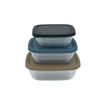 Asude ASD057 Maya Kare 3'lü Antrasit 500-900-1500 ml Saklama Kabı Seti