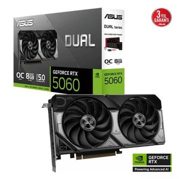 Asus Dual GeForce RTX 5060 EVO OC DUAL-RTX5060-O8G-EVO GDDR7 8GB Ekran Kartı