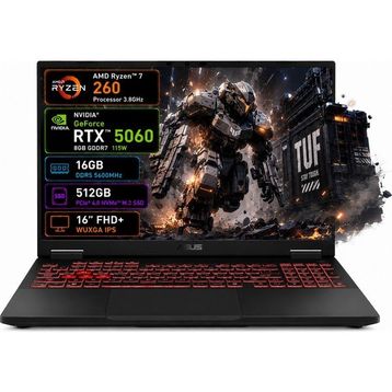 Asus TUF Gaming A16 FA608UMI-TU166 Ryzen 7 260 16GB RAM 512GB SSD RTX 5060 FreeDOS 16 inç Gaming Laptop