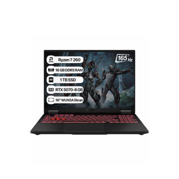 Asus TUF Gaming A16 FA608UP-RV199 Ryzen 7 260 16GB RAM 1TB SSD RTX 5070 FreeDOS 16 inç Gaming Laptop