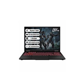 Asus TUF Gaming A16 FA608UP-RV199 Ryzen 7 260 16GB RAM 1TB SSD RTX 5070 FreeDOS 16 inç Gaming Laptop