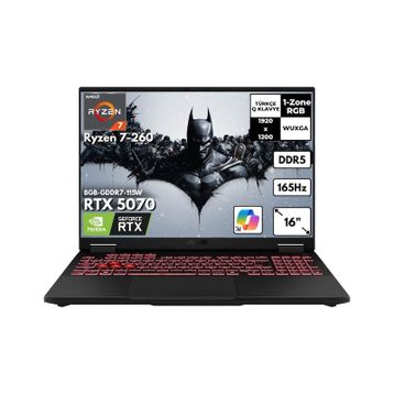 Asus TUF Gaming A16 FA608UP-RV199 Ryzen 7 260 16GB RAM 1TB SSD RTX 5070 FreeDOS 16 inç Gaming Laptop