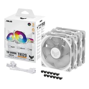 Asus TUF TR120 Reverse Beyaz 120 mm ARGB 3in1 Radyatör Fanı Ters Hava Akışı Adreslenebilir Fan ve Soğutucu