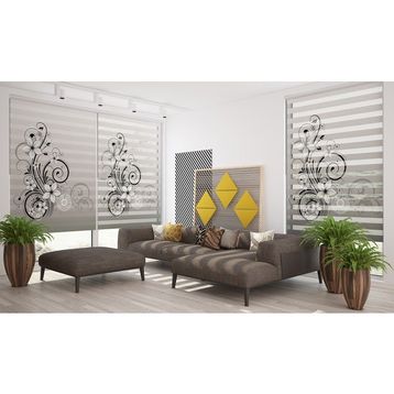 Asy Home Damask Dijital Baskılı Piliseli 100x200 cm Stor Perde