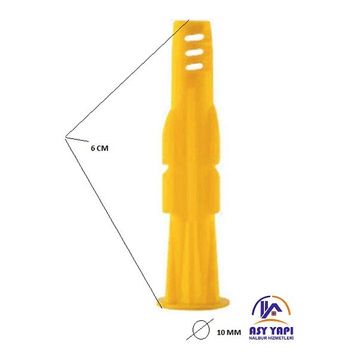 Asy Yapı 10 mm 50 Adet Roket Dübel