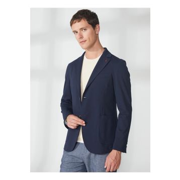 AT.P.CO A262ALAN60JR018 Lacivert Uzun Cepli Slim Fit Yazlık Erkek Ceket
