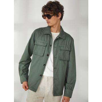 AT.P.CO A263ORLANDO661TC502B Yeşil Uzun Cepli Slim Fit Yazlık Erkek Ceket
