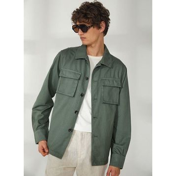 AT.P.CO A263ORLANDO661TC502B Yeşil Uzun Cepli Slim Fit Yazlık Erkek Ceket