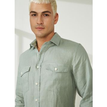 AT.P.CO A266DONL20 Yeşil Slim Fit Düğmeli Yaka Erkek Gömlek