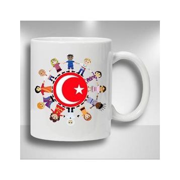 ATA463 23 Nisan Kemal Atatürk ve Çocuk Sihirli Kupa Bardak