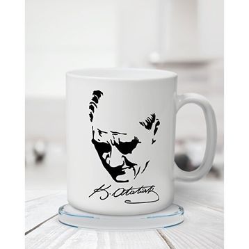 Atatürk Beyaz Baskılı Kupa