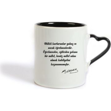 Atatürk İmzalı Atatürk Resimli Kupa Bardak