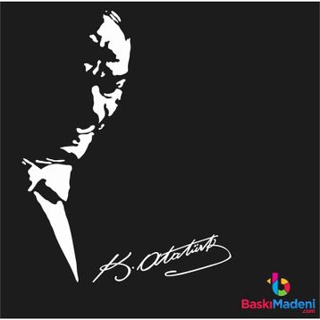 Atatürk Silüeti ve İmza Sticker