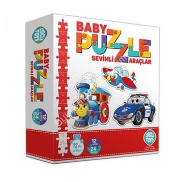 AteşTech Sevimli Araçlar 12 Adet Baby Puzzle