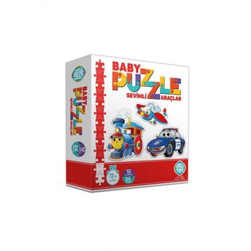 AteşTech Sevimli Araçlar 12 Adet Baby Puzzle