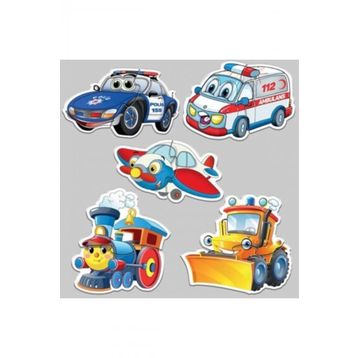 AteşTech Sevimli Araçlar 12 Adet Baby Puzzle