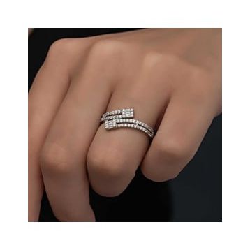 Ats Silver YZK14277 Baget Taşlı Kadın Gümüş Yüzük