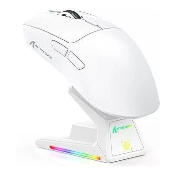 Attack Shark X1 Beyaz Şarj İstasyonlu Kablolu/Kablosuz Dokunmatik Gaming Mouse