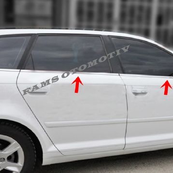 Audi A3 P.Çelik 2005-2012 6 Parça Krom Cam Çıtası