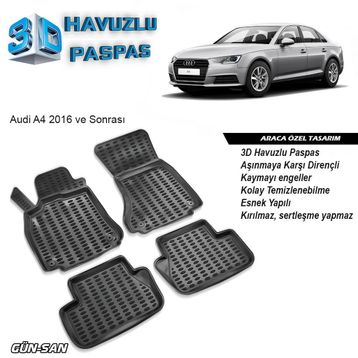 Audi A4 2016 Model 3D Havuzlu Paspas