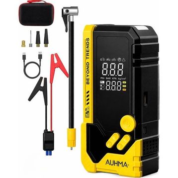 Auhma A8844 10.000Mah Powerbank Led Fener 150 Psı Sarı Akü Takviye Cihazı Hava Kompresörü