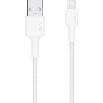 Aukey CB-BAL7-WH 0.9 mt Naylon Örgülü USB-A Lightning Kablosu
