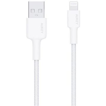 Aukey CB-BAL7-WH 0.9 mt Naylon Örgülü USB-A Lightning Kablosu