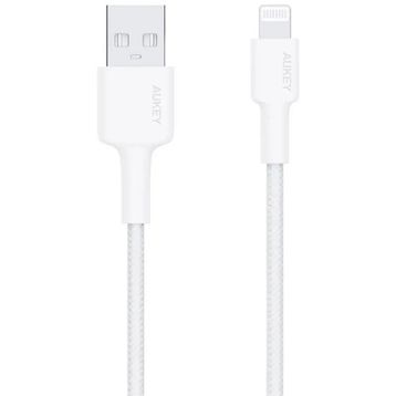 Aukey CB-BAL7-WH 0.9 mt Naylon Örgülü USB-A Lightning Kablosu