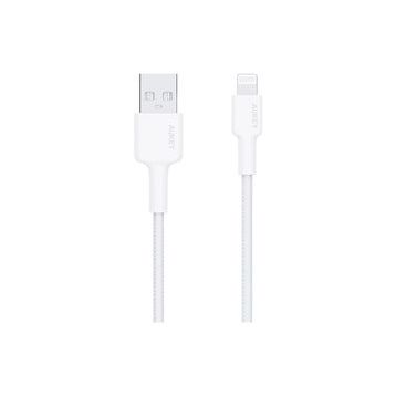 Aukey CB-BAL7-WH 0.9 mt Naylon Örgülü USB-A Lightning Kablosu