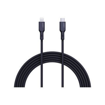 Aukey CB-NCL1-BK 1.8 mt Naylon Örgülü 3A 480 Mbps Type-C Lightning Kablosu