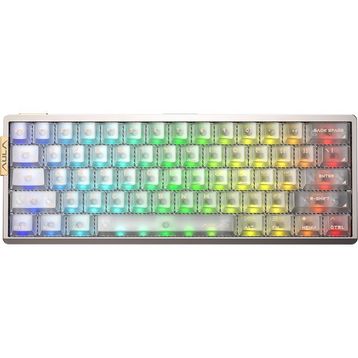 Aula AG60 Pro Alüminyum Manyetik Hall Effect Aether Switch 8000Hz RGB TKL Hot Swap Şeffaf Beyaz Gaming Klavye