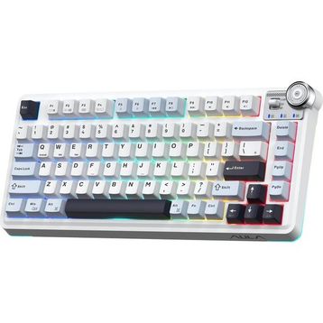 Aula AU75 3 Modlu Mekanik Gaming Kablosuz Klavye RGB TKL Hot Swap Star Vector Switch Makrolu Oyuncu Klavyesi Lacivert