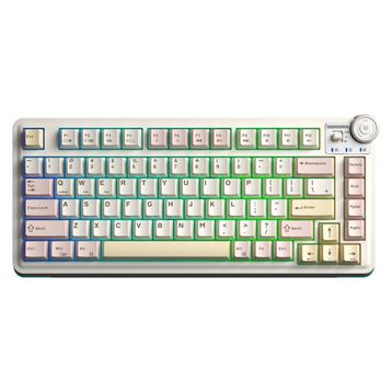 Aula AU75 3 Modlu Mekanik Gaming Krem Kablosuz Klavye RGB TKL Bloomfield Switch Hot Swap Makrolu Oyuncu Klavyesi