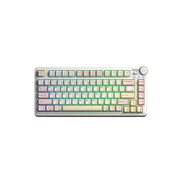 Aula AU75 3 Modlu Mekanik Gaming Krem Kablosuz Klavye RGB TKL Bloomfield Switch Hot Swap Makrolu Oyuncu Klavyesi