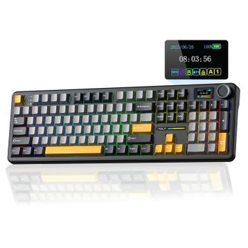 Aula F108 Pro Reaper Switch Mekanik RGB Hot Swap Ekranlı Kablosuz Siyah Gaming Klavye