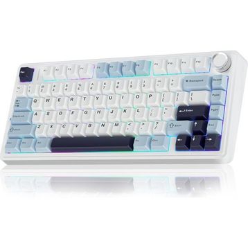 Aula F75 Lacivert Mekanik RGB TKL Reaper Switch Kablosuz Makrolu Hot Swap Klavye
